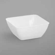 Dinex DXSB902 9 Oz Square White SAN Plastic Flared Bowls, 48 per Case