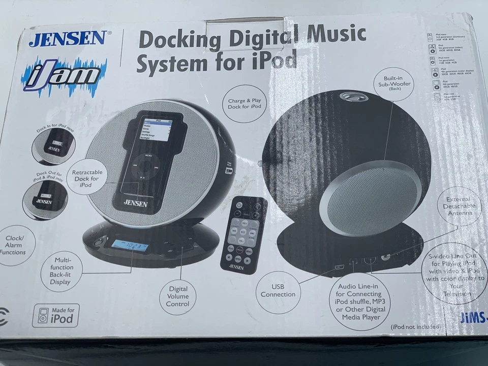 Jensen Jims-195-bk Docking Digital Music System/alarm Clock for iPod and Mp3 - Image 4 of 4