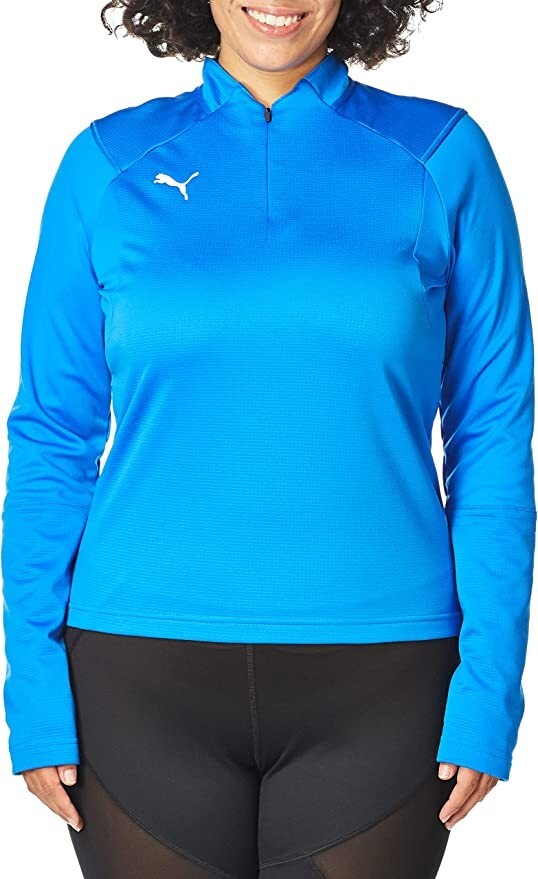 PUMA - Женский тренировочный топ Liga Training на молнии 1/4, цвет синий лимонад-Белый, Средний