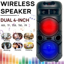 1200W Dual 4" Portable Wireless Speaker Subwoofer Heavy Bass Stereo Sound System