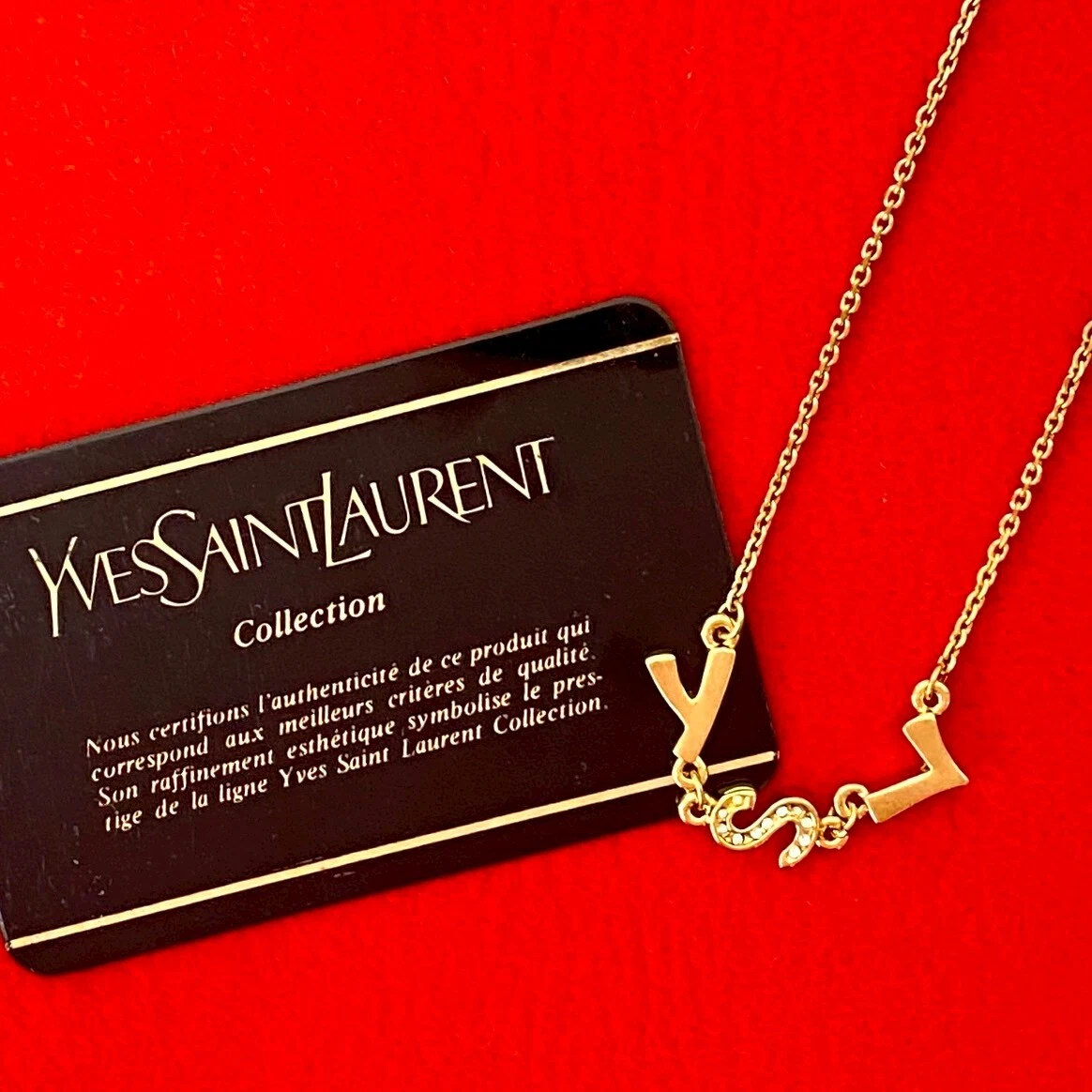 SAINT LAURENT (YSL) Collana con logo YVES SAINT LAURENT YSL placcato oro 49245