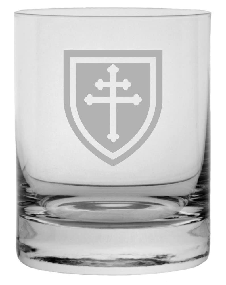 79th Infantry Division 11oz Etched Crystal Whisky Rock Glass  