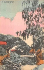 A GARDEN SPOT JAPAN WATERCOLOR ORSONI POSTCARD (c. 1910)