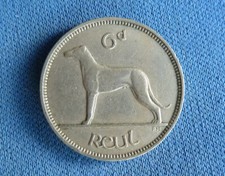 LUCKY  IRISH 6d SIXPENCE COIN Wolfhound     Choice of Year