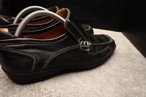 Mocasines sin cordones Push Calzado HABANA negro cuero guijarros Brasil para hombre talla 9 - Imagen 8 de 15