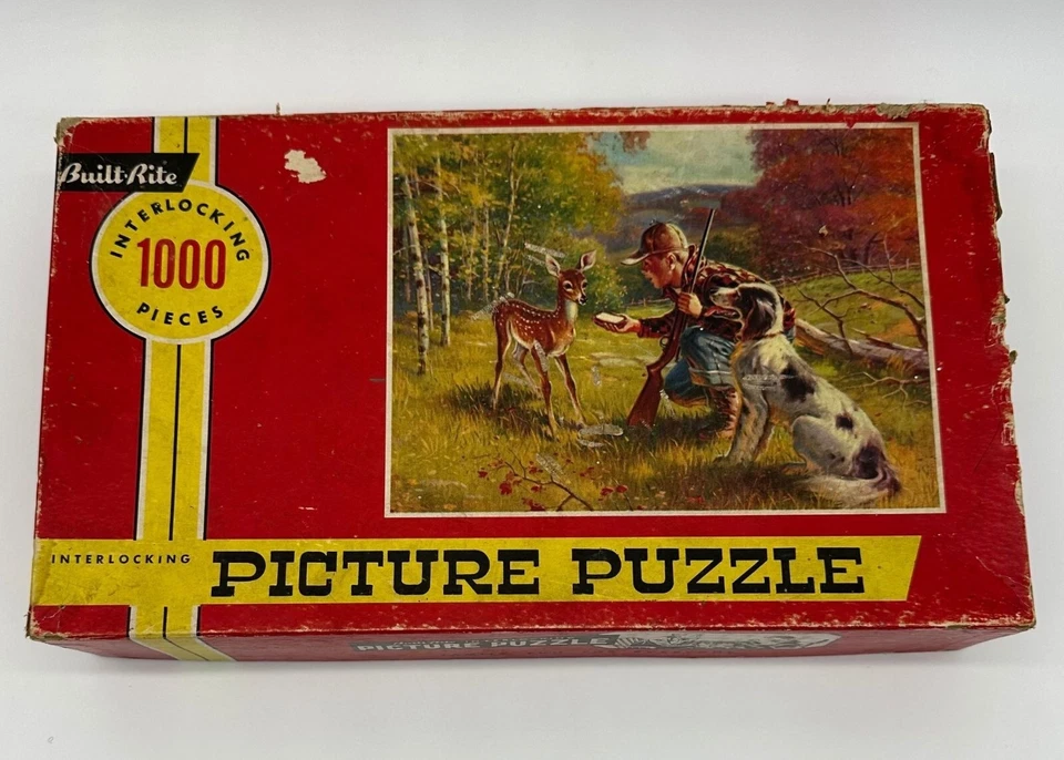 Винтажная головоломка Built Rite Making Friends 1000 шт. охота на оленей ЧИТАЙТЕ - Изображение 2 из 4