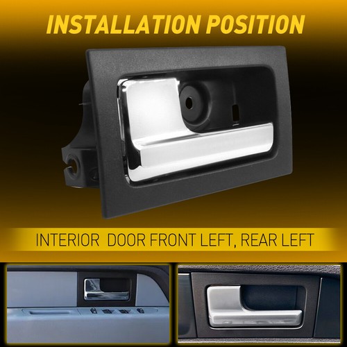 1x Inside Door Handle Driver Left Platinum Chrome for Ford F150 2009-14 Durable - Picture 9 of 11