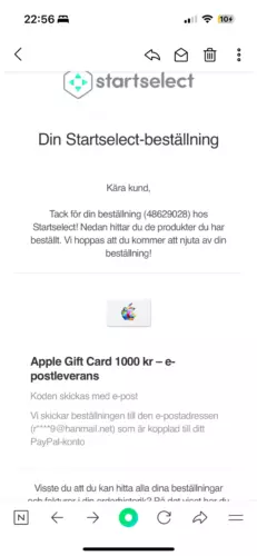 Apple 1000kr(SEK) App Store and iTunes Gift Card