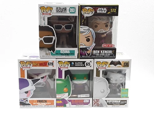 Funko Pop Lot! Frieza 619, Joker Batman 65, Ozuna 203, Superman 130, Ben Kenobi
