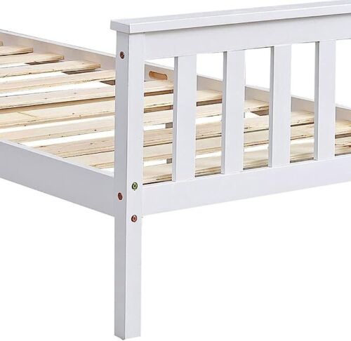 White Pine Bed Frame Wooden Shaker Style Bedroom Furniture Bed with Mattress uk - Picture 12 of 14