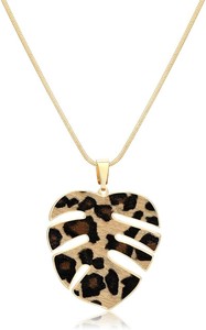 Long Necklace for Women Leopard Print 