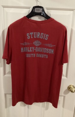 Men's Harley-Davidson Sz XL Red Sturgis North Dakota Short Sleeve