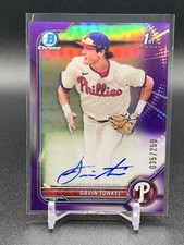 2022 Bowman Gavin Tonkel CPA-GTL 1st Purple Refractor Auto /250 Phillies