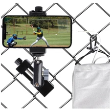 Cell Phone Fence Mount for iPhone, GoPro, Insta360, and Other Action Black