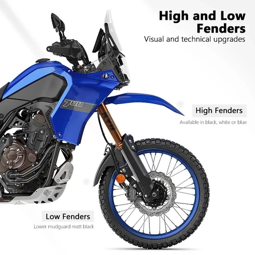 High & Low Front Fender Mudguard Cover For Yamaha Tenere 700 World Raid/Rally - Imagen 1 de 17