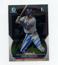 SABIN CEBALLOS SIGNED 2023 BOWMAN CHROME DRAFT CARD AUTO
