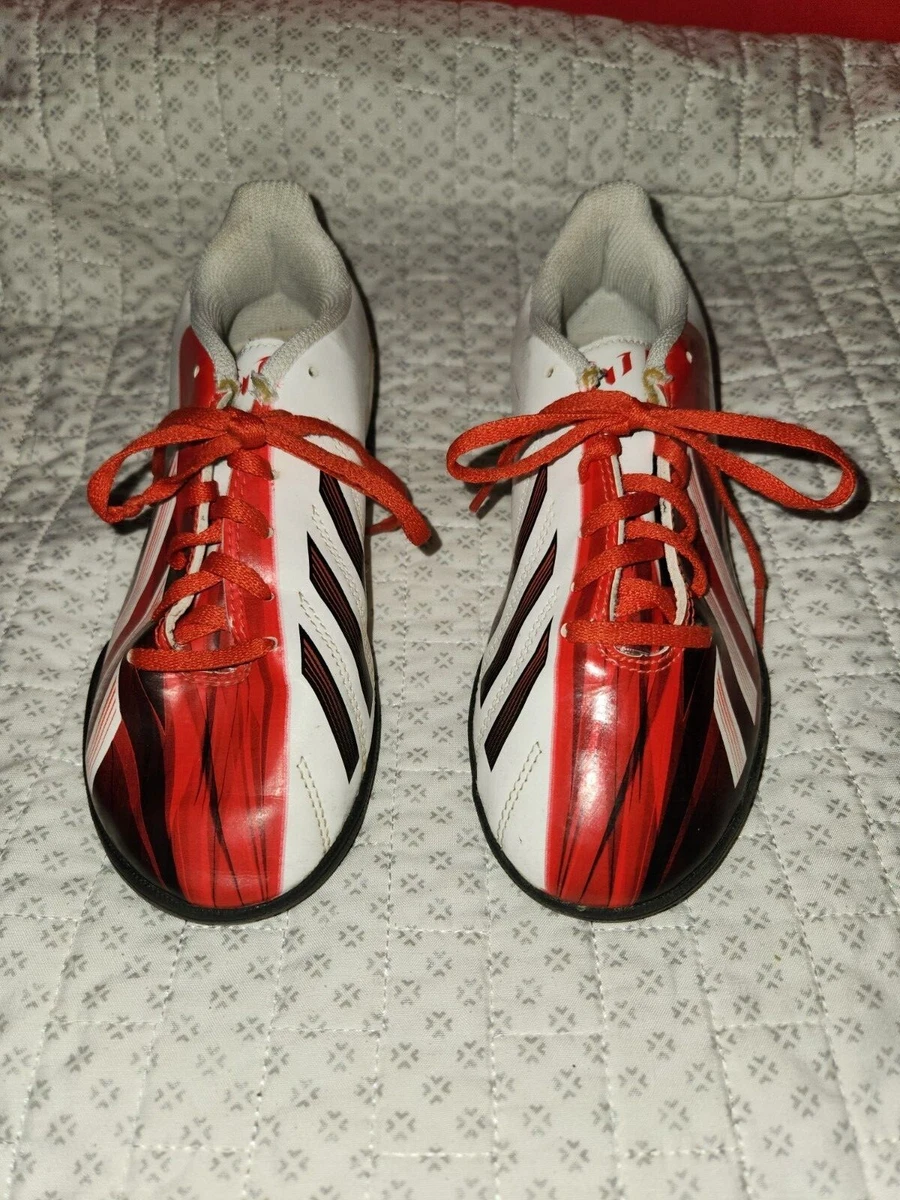 adidas Messi f5 soccer cleats white red black size boys 2 1 2