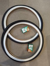TWO DURO 26X2.125 57-559 WHITEWALL DIAMOND PATTERN BICYCLE TIRES AND TUBES