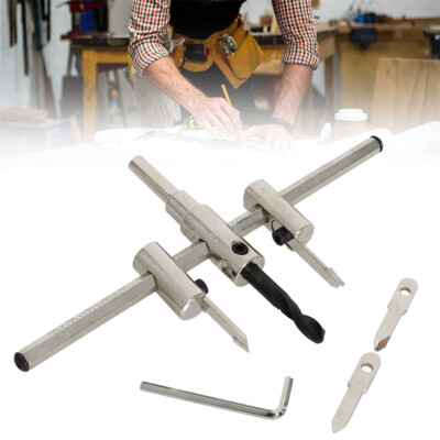 Heavy Duty Adjustable Circle Hole Saw Cutter Wood Drywall Plaster Drill Bit  Tool UK