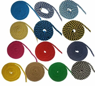 CAHU Multi Colour 8 Strand 10mm Braided Cotton Rope 100% Natural Soft Craft Decoratio