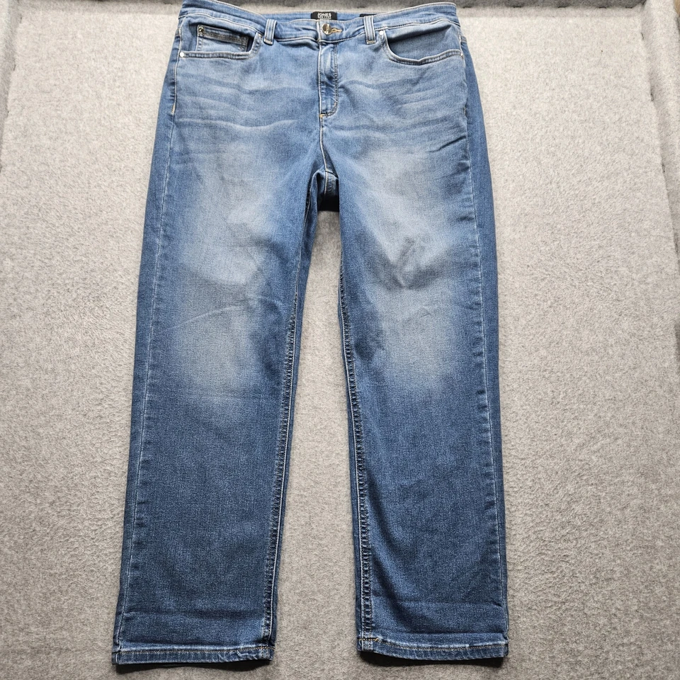 Pantalones de mezclilla para mujer Jones New York talla 14 azul cielo frente plano Foto 3 de 4