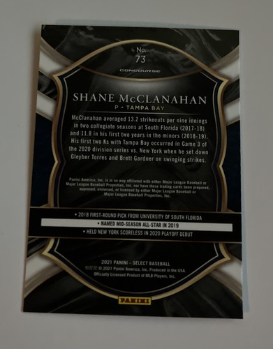 2021 Panini Select - #73 Shane McClanahan Rookie Card Tampa Bay Rays - Picture 2 of 2