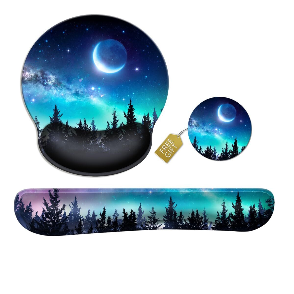 Ergonomic Memory Foam Keyboard and Mouse Wrist Rest Pad for Comfort-image