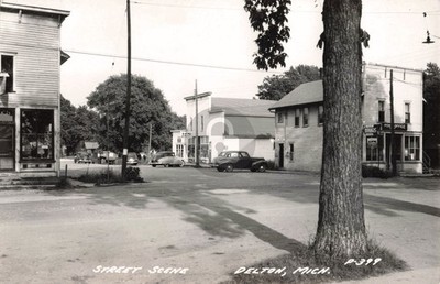 Street View Delton MI Michigan RPPC Photo Postcard COPY