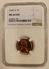 1949-S NGC MS 66 RD LINCOLN WHEAT CENT PENNY CERTIFIED! BEAUTIFUL COIN!