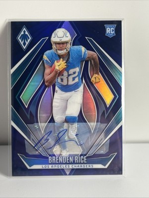 2024 Panini Phoenix Rookies Brenden Rice #163 Blue Autograph /49 (AU, RC)