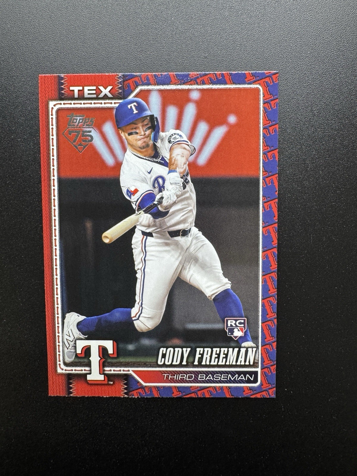 2026 Topps Series 1 Cody Freeman RC Team Color Border Variation SP #224 Rangers