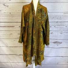 Tropical Tantrum Kimono Duster Womens One Size Floral Satin Boho Cover Up