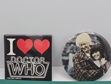 Doctor Who Vintage Pinback Buttons Set 2 1983/84