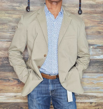 NWT 3.1 Phillip Lim Working Cuff Unconstructed Tan Cotton Blend Jacket Coat L