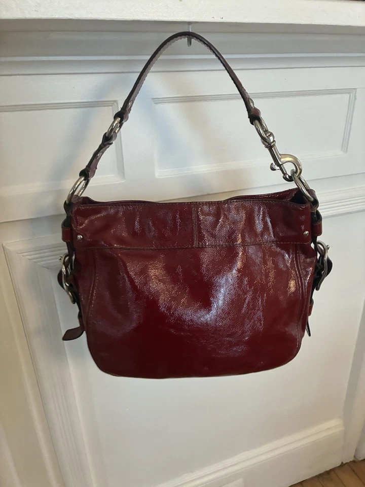 Hombro Hobo Coach Zoe Cuero Estampado Rojo - Excelente Estado Foto 3 de 4