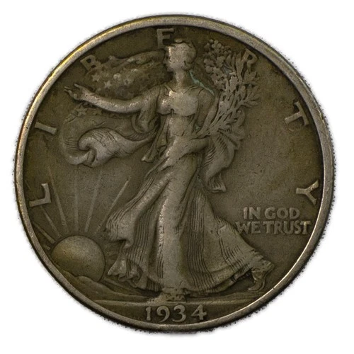 1934-S San Francisco Walking Liberty Silver Half 50c Extremely Fine XF+ Dets