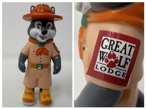 Great Wolf Lodge Wiley ~ 4" PVC Figur Spielzeug, Indoor Wasserpark Maskottchen