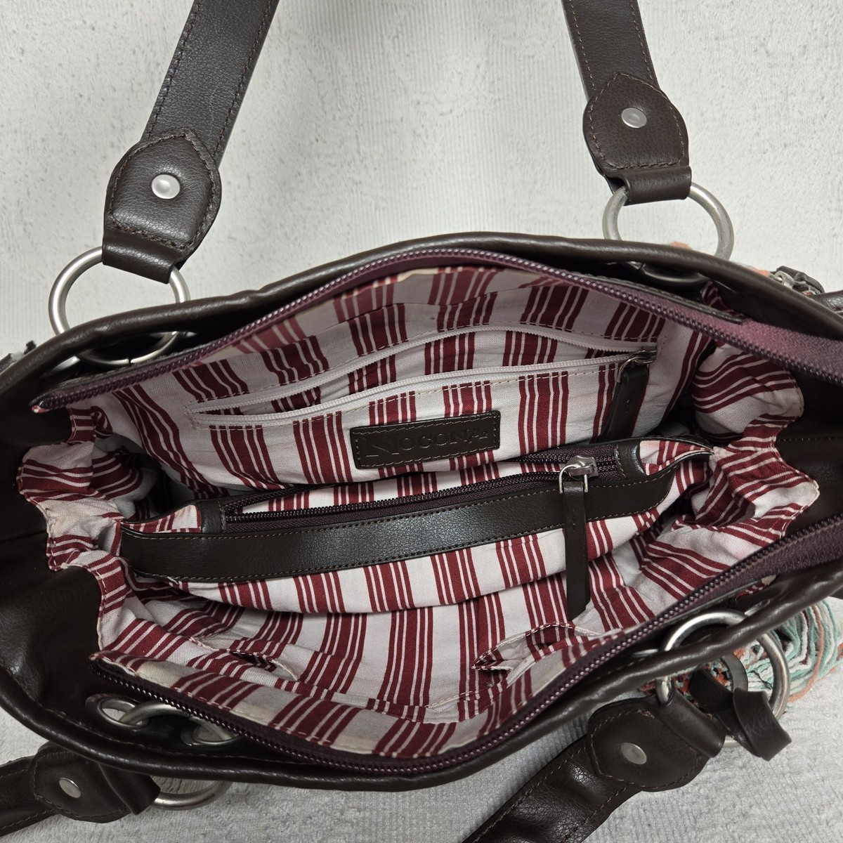 Nocona Blue Aztec Conceal Carry Satchel Purse Vegan Leather