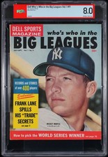 Mickey Mantle PSA 8 Big Leagues Magazine Cover MLB NY Yankees RARE 1959