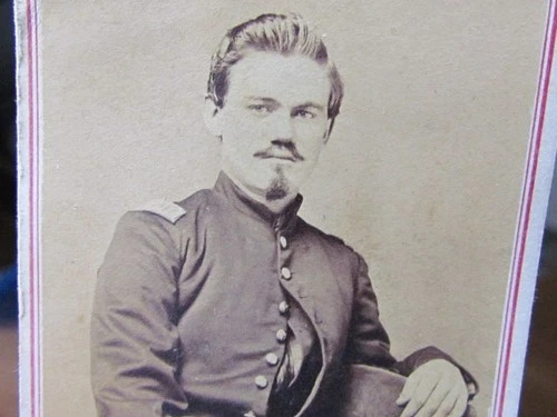 possible Illinois Civil War officer with id at Memphis Tennessee cdv photograph