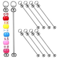  10 Stück perlenbestickte Schlüsselanhänger-Rohlinge aus Metall zum Aufhängen
