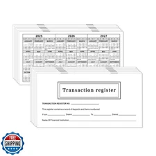 12 - Pack 6"×3" Check Registers for Personal Checkbook - Blank Le
