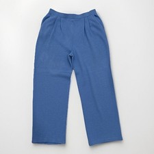St John Collection Santana Knit Womens Size 8 Blue Pleat Trousers Pants READ
