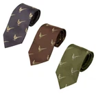 Bisley Pheasants Tie 100% Silk - Subdued colours - Shooting hunting scenes