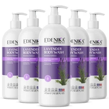 Edenika Lavender Body Wash 5 Pack, Relaxing, Hydrating Cleanser - Natural Oils