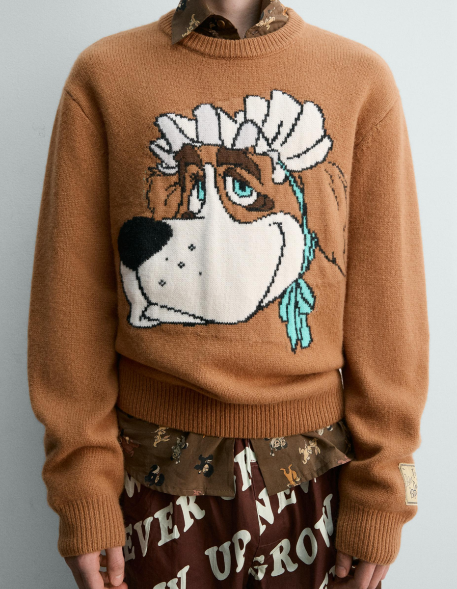 Zara x Harry Lambert x Disney Nana Peter Pan Wool Jumper Brown L