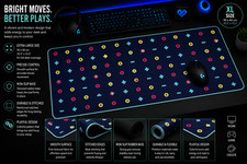 XL Gaming Mouse Pad Colorful Controller Pattern Desk Mat 35.5x15.5" Non-Slip