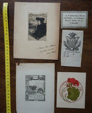LOT OF 5 EX-LIBRIS. SKIEU...EDWARDES COLLEGE...BELLY...GOURY..ETC...
