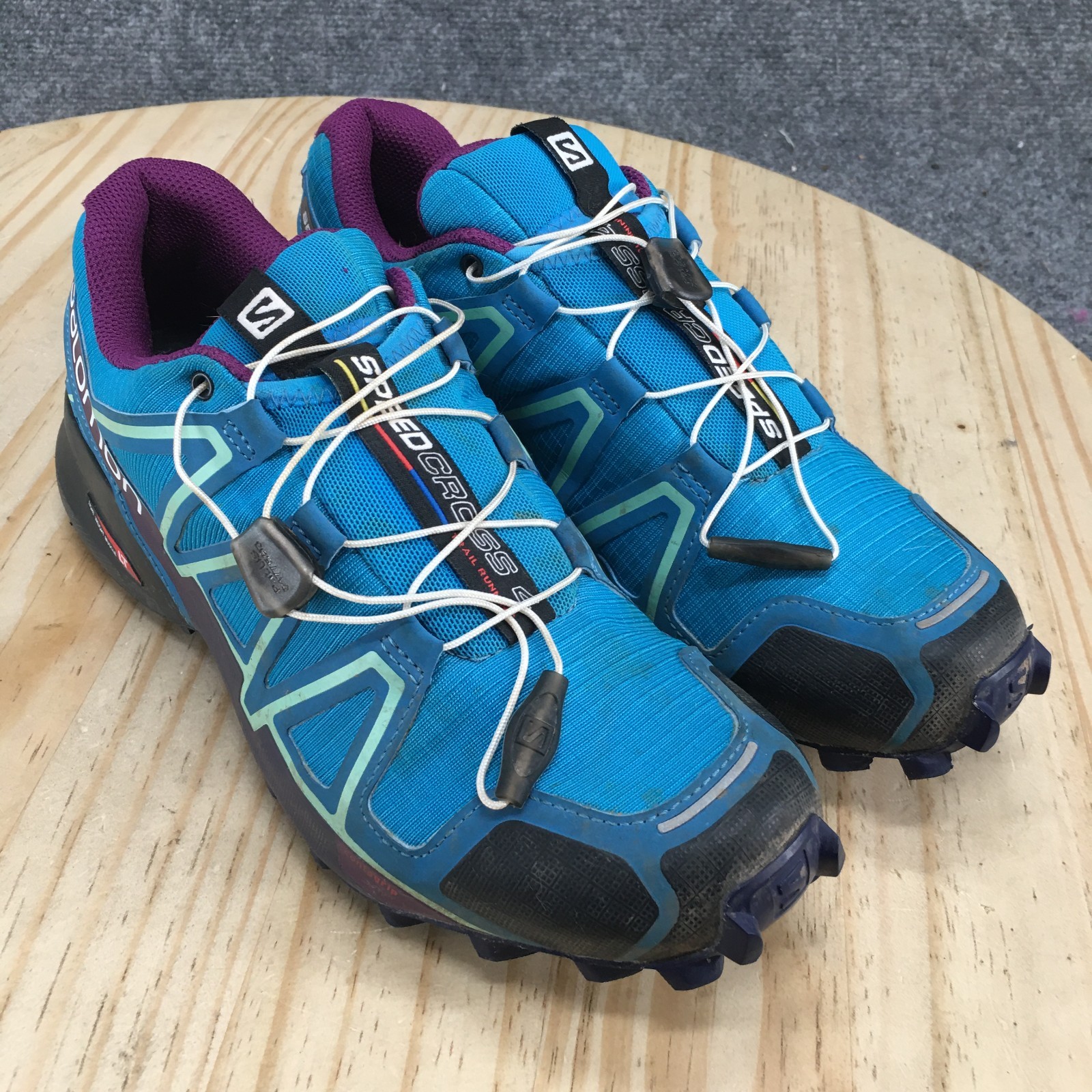 Salomon Scarpe Donna 8.5 Speedcross 4 Sneakers Trail Running Blu Stringate 398422