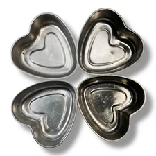 Vintage Heart Shaped Tart Tins Valentine's Day Decor Romantic Baking Pans